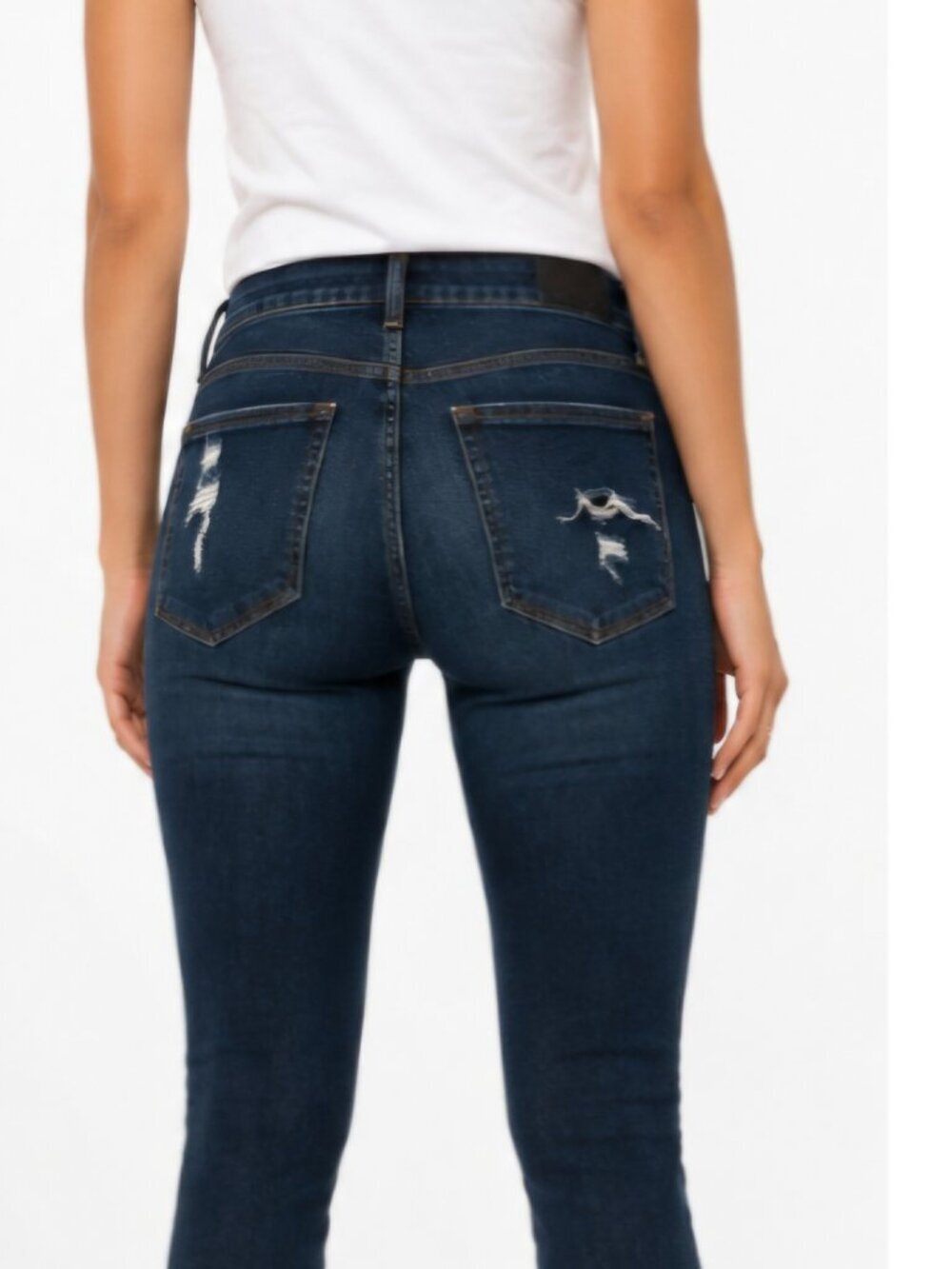 Good american skinny Blue jeans distressed pocket stretchy Kardashian Good Waist - Picture 2 of 6